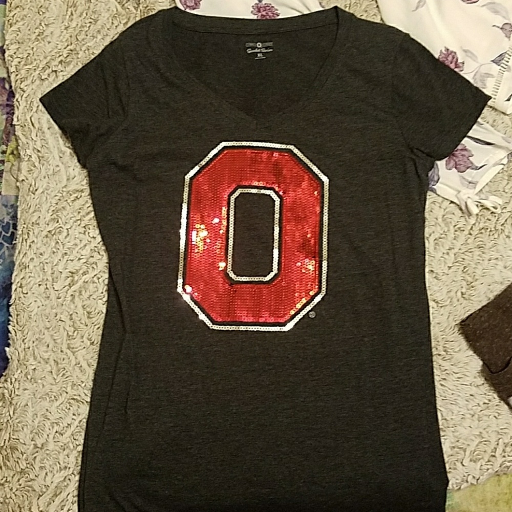 Ohio state glitter sequin tee